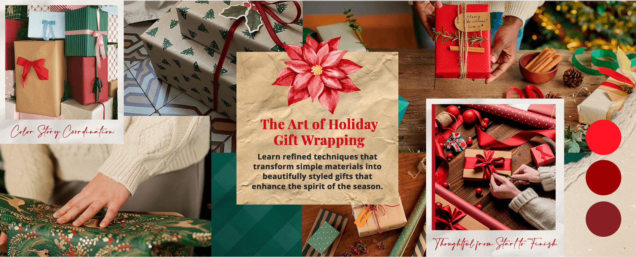 Holiday gift wrapping workshop at The Intentional Celebration indoor holiday market in Providence Rhode Island