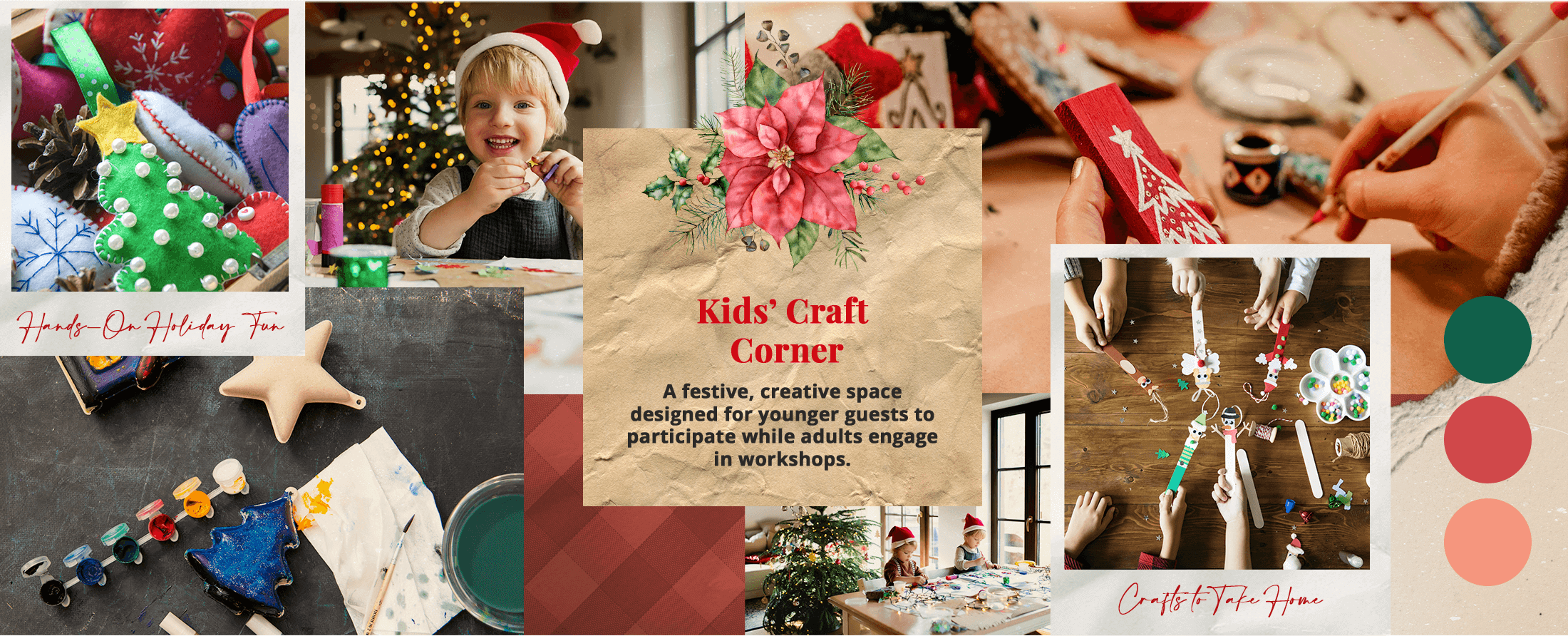 Kids holiday craft corner at Providence Rhode Island Christmas event