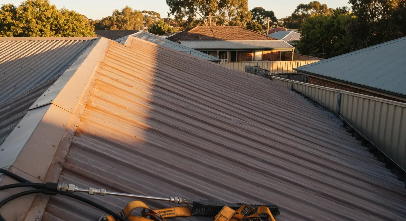 Roof and gutter rust cleaning
