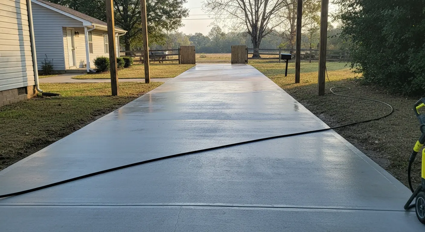 Driveway pressure washing