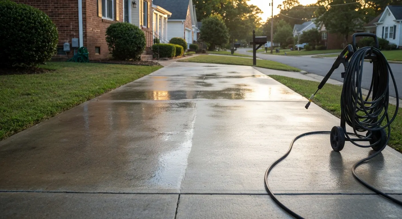 Driveway cleaning project in Richmond