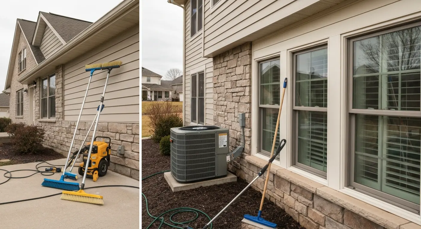 Before and after property cleaning