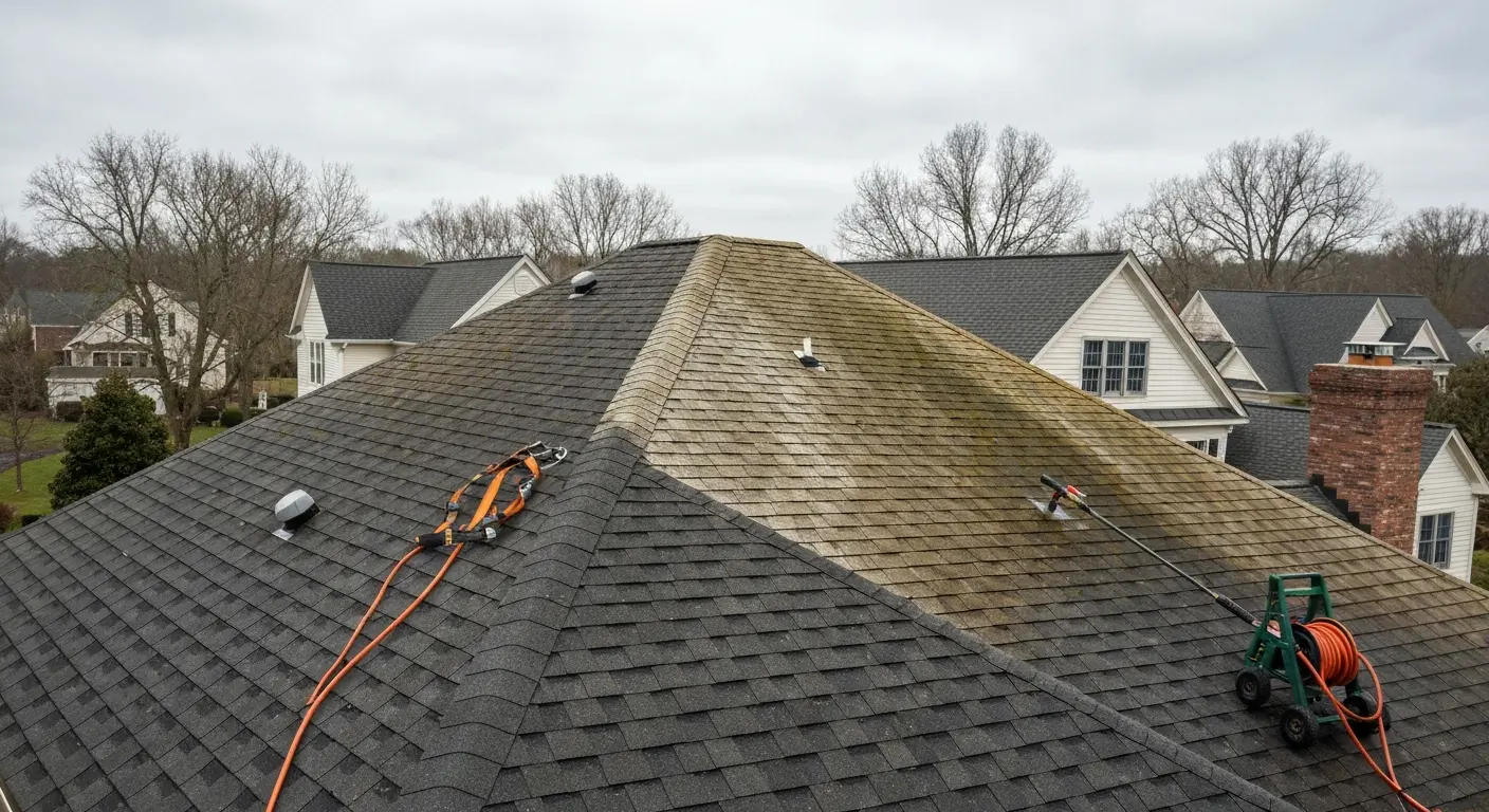 Roof washing service