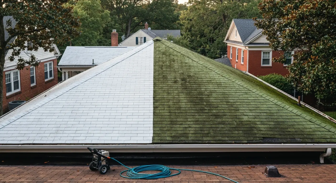 Roof washing service