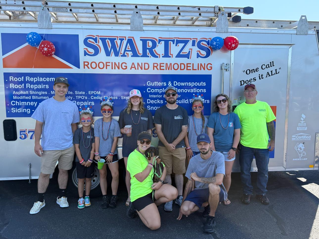 The Swartz's Roofing and Remodeling team