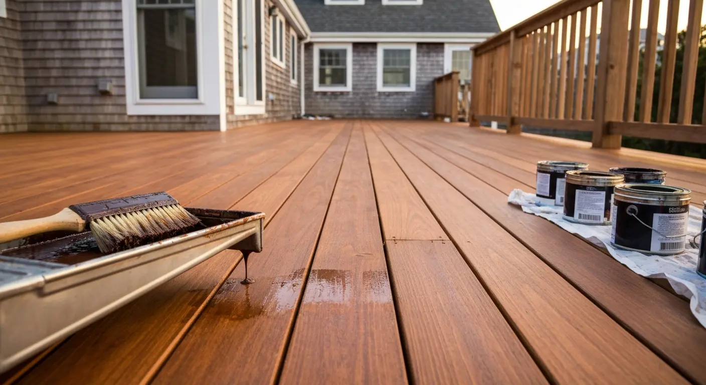 Deck stain application