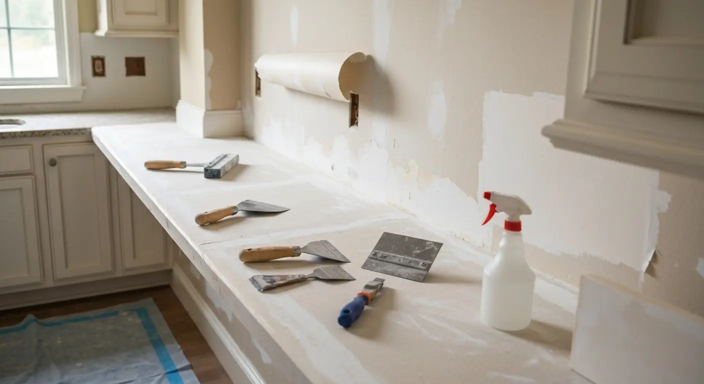 Kitchen wallpaper removal