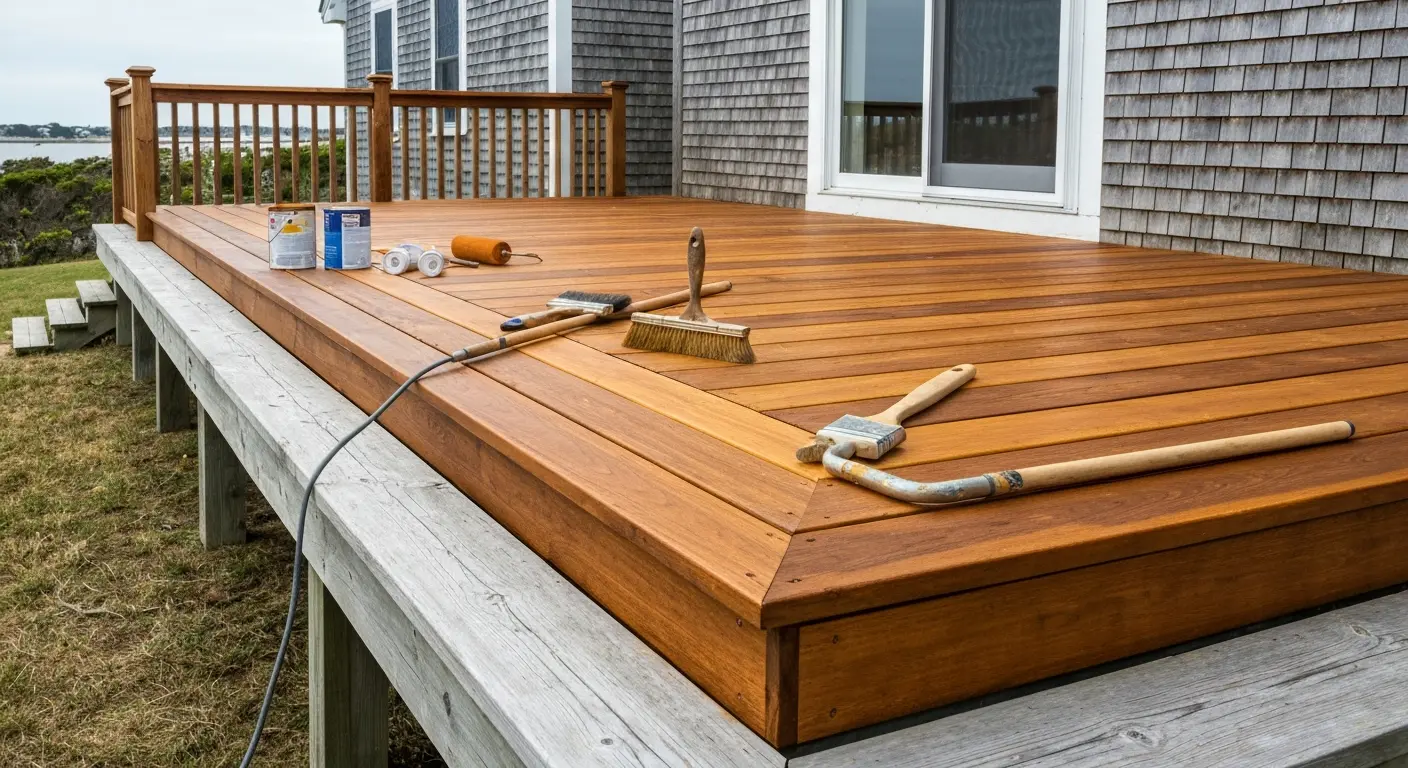 Deck staining and preparation near Dennis Bay