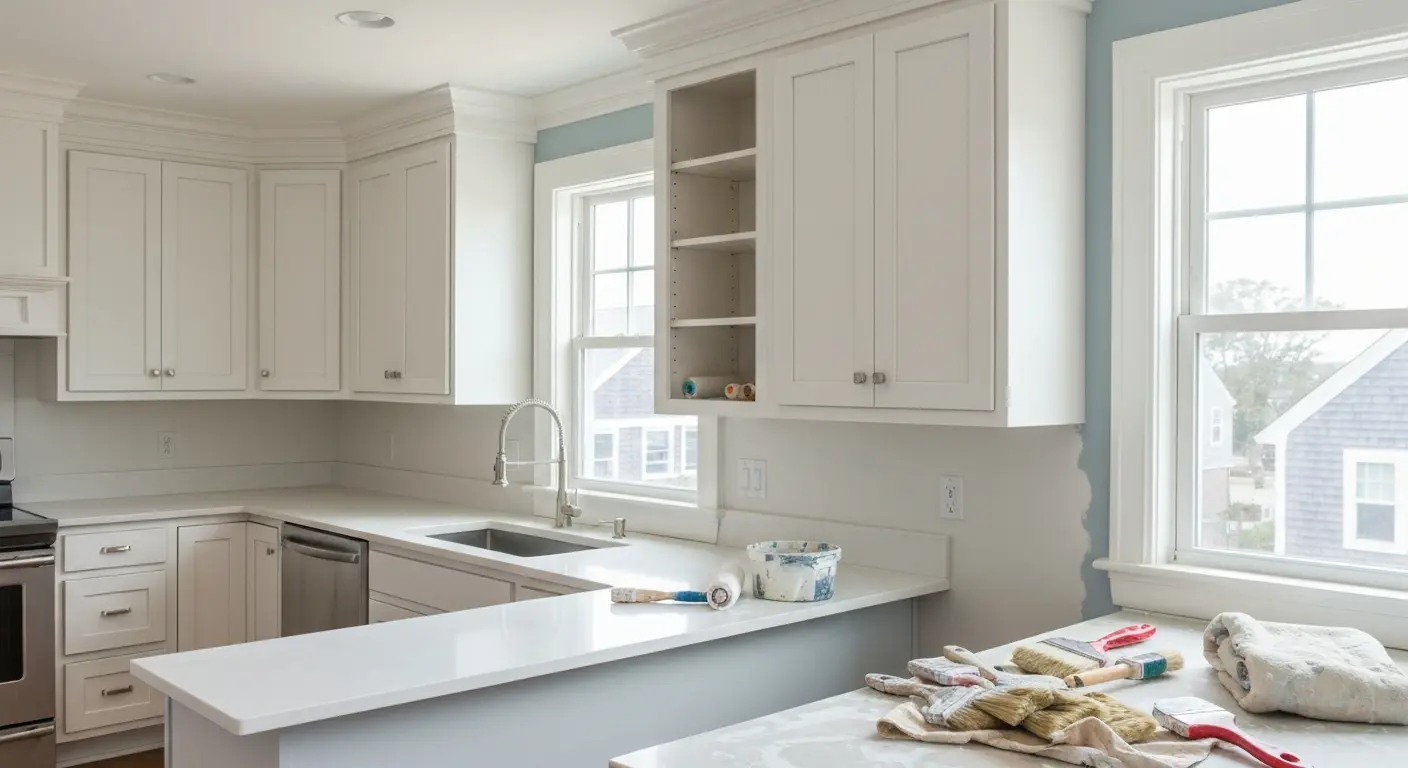 Interior kitchen remodel with fresh paint