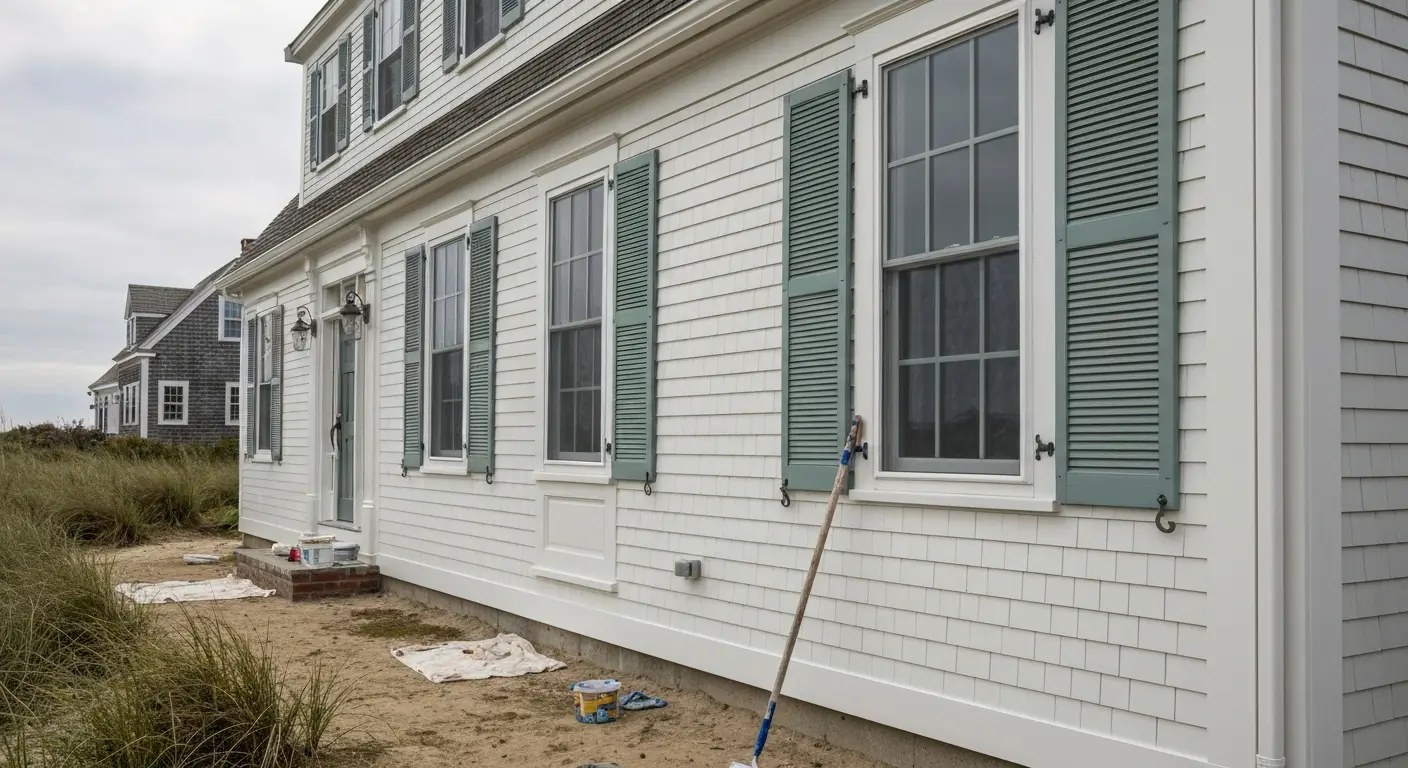 Exterior painting on coastal home