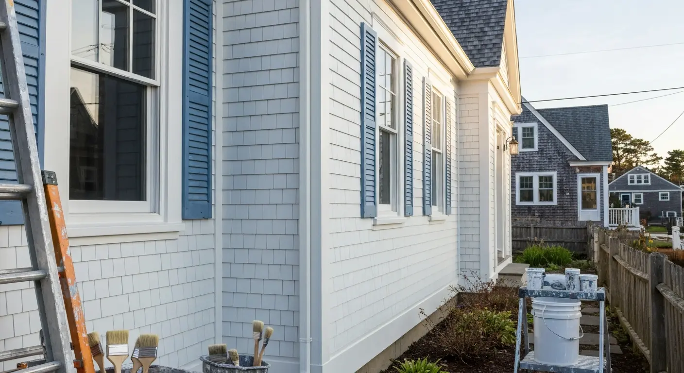 Exterior home siding painted