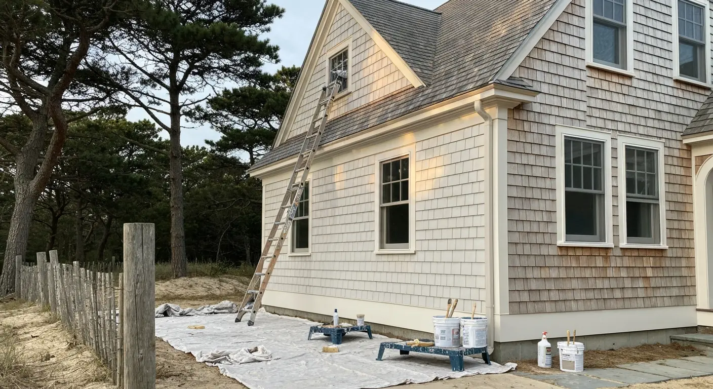 Exterior painting on Cape Cod home