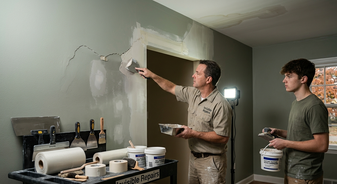 Structural drywall and invisible repairs by P3 Restoration & Painting