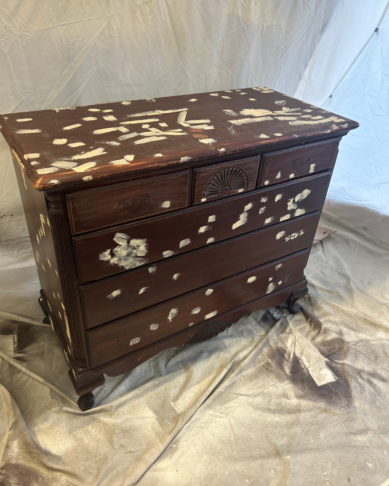 Grey Antique Dresser Before