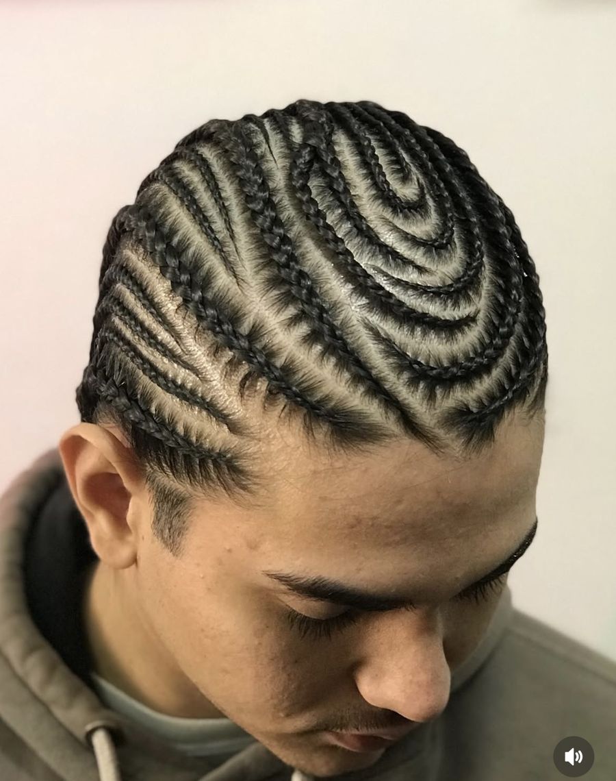 Trenzas cosidas en espiral