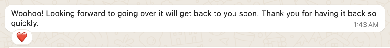 Client testimonial
