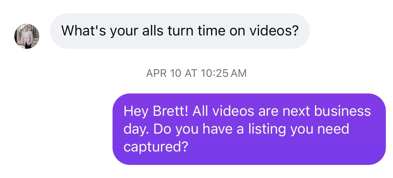 Instagram message from Brett
