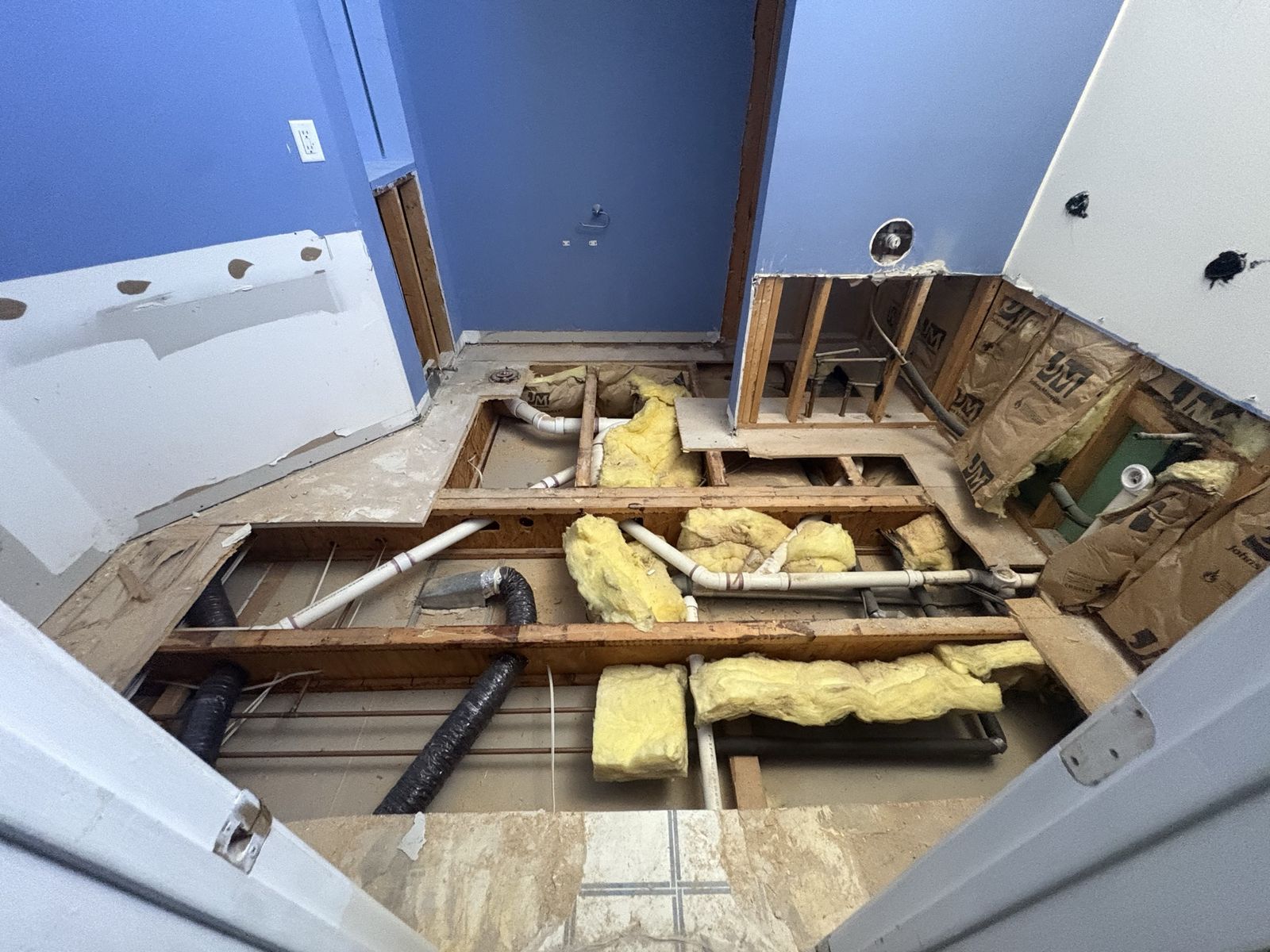 Bathroom gut after demolition