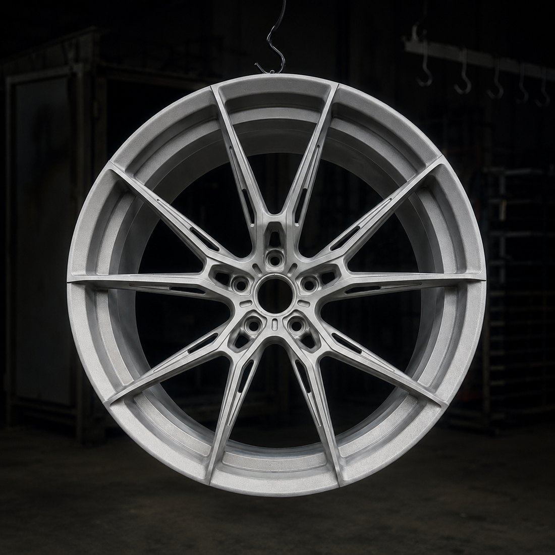 Illustrative bare aluminum wheel