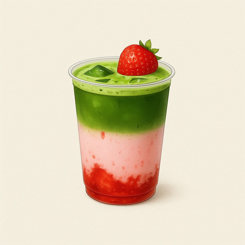 Ichigo Kiss Latte (Fresa, Suave) 16 oz
