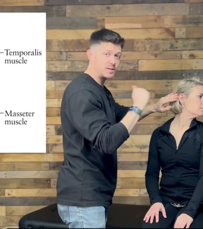Temporalis fascia calibration with an anatomy illustration