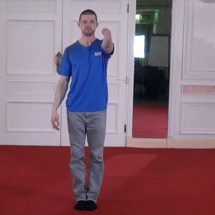 Figure 8 drill: the arm traces a figure of eight while the eyes follow