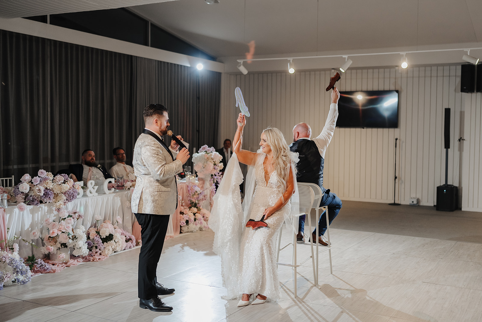 The room celebrating together