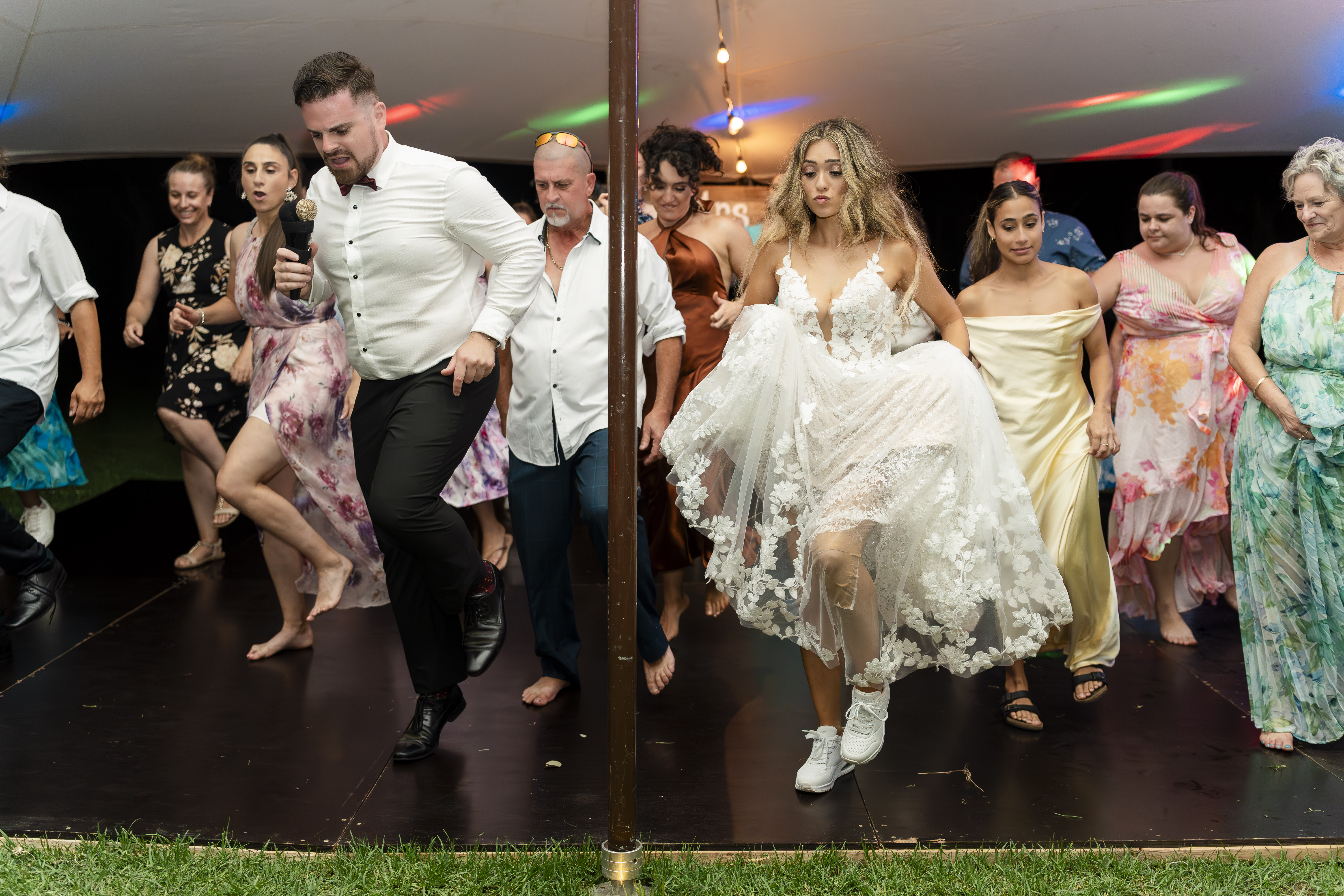 Guests celebrating at a wedding reception