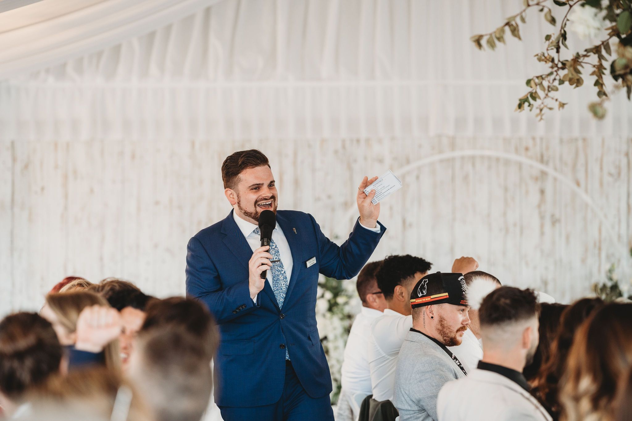 A wedding reception moment