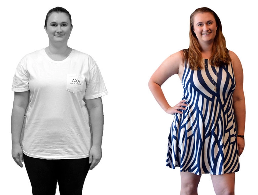 Before and after transformation of a GoGirl Fitness Studio member