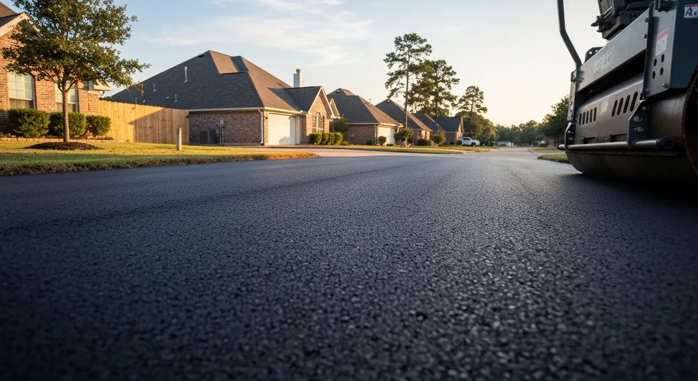 Fresh asphalt driveway