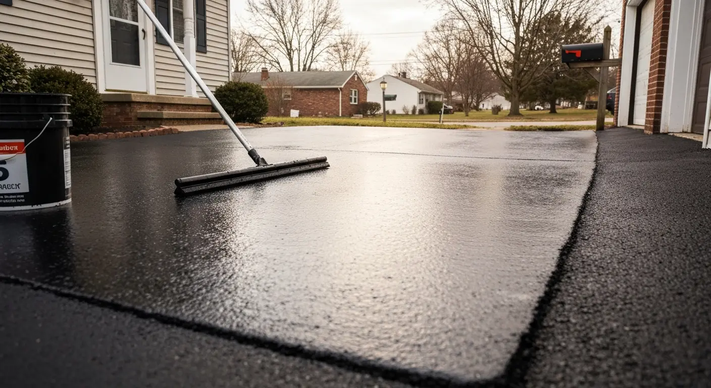 Asphalt sealcoating project