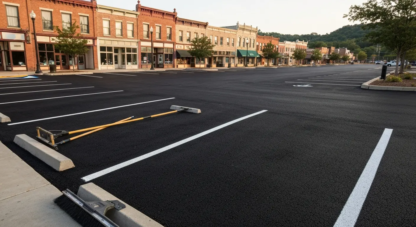 Sealcoated parking lot