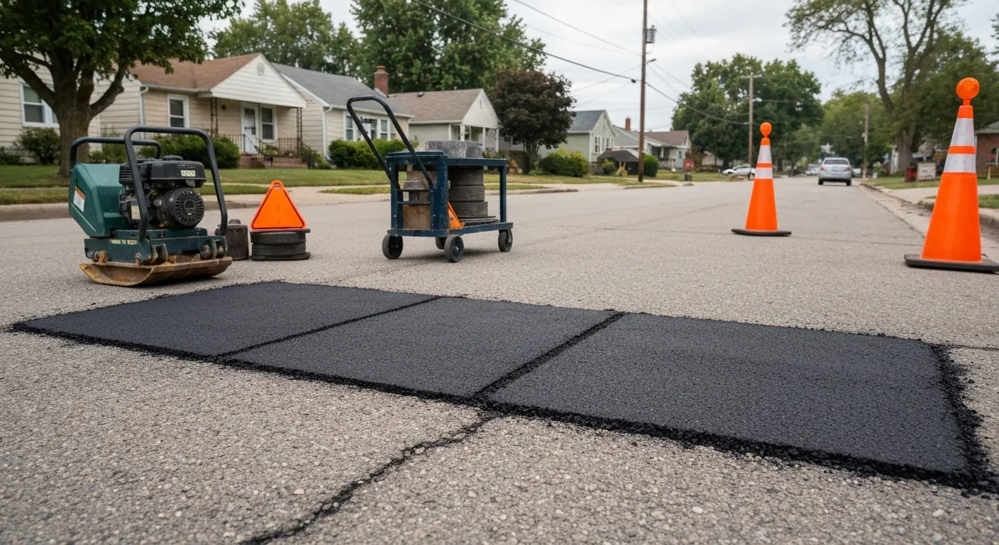 Pothole patching work