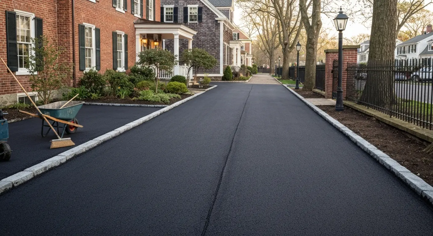Residential asphalt driveway