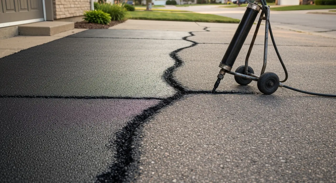 Crack sealing process