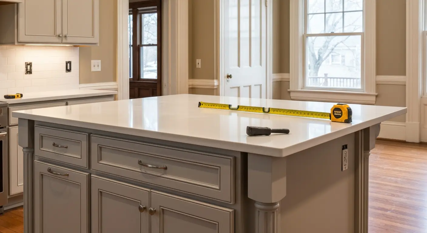 Kitchen island design installation