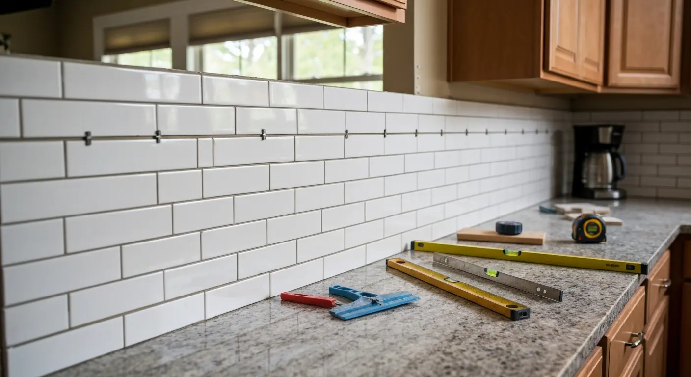 Kitchen backsplash installation
