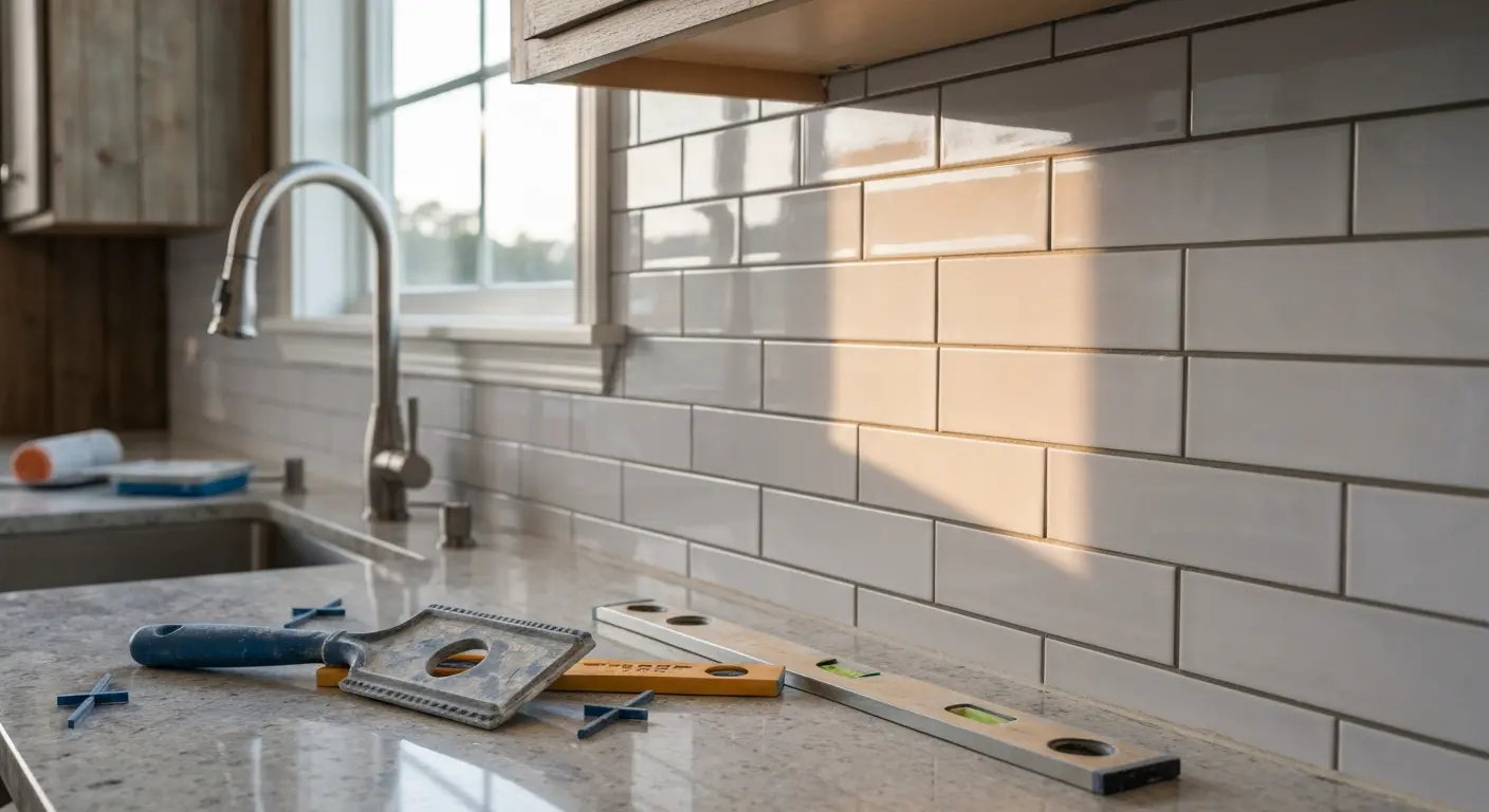 Kitchen backsplash tile installation