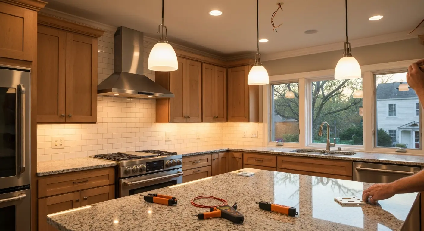 Kitchen lighting installation