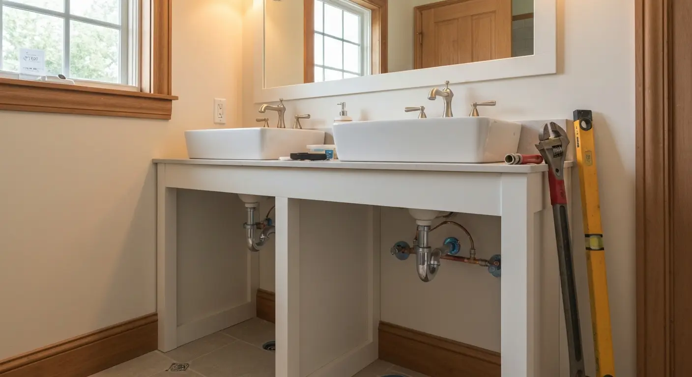 Bathroom vanity installation