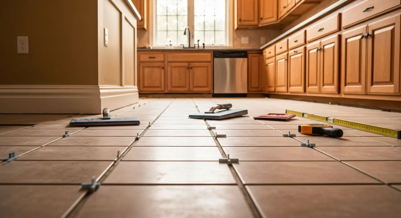 Kitchen floor installation