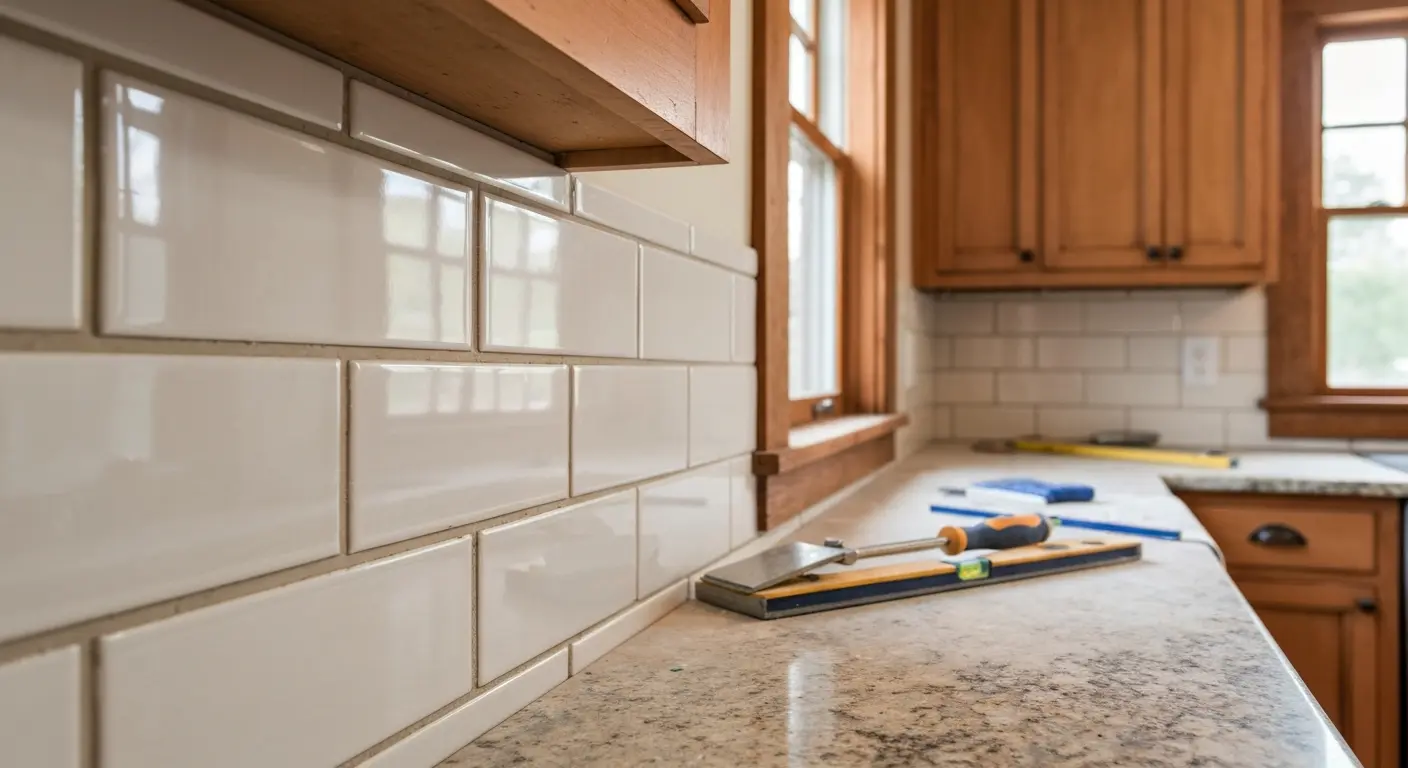 Kitchen backsplash installation
