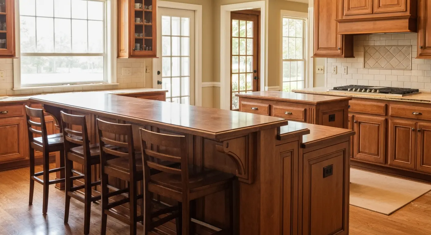 Kitchen island design in Petal