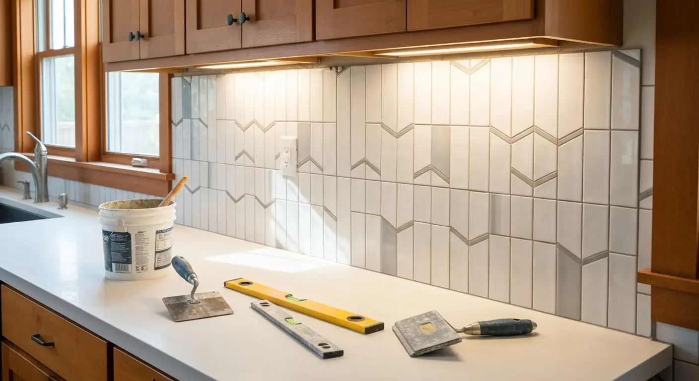 Kitchen backsplash installation