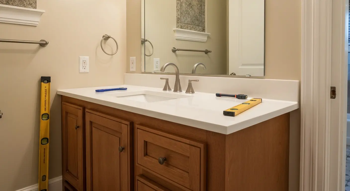 Bathroom vanity installation