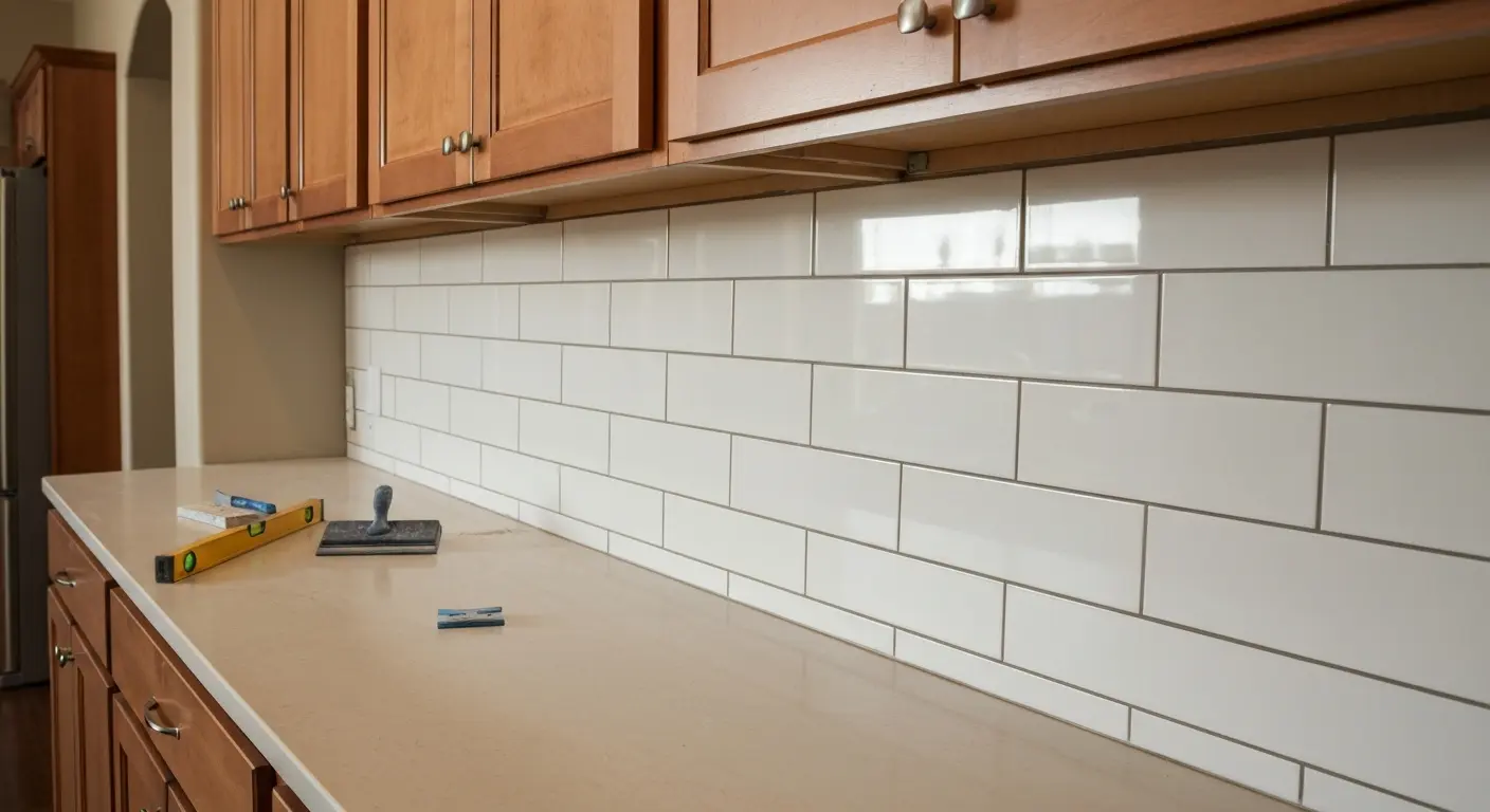 Kitchen backsplash installation