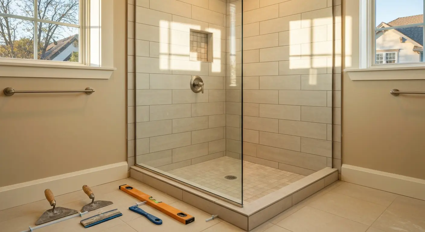 Tile shower installation
