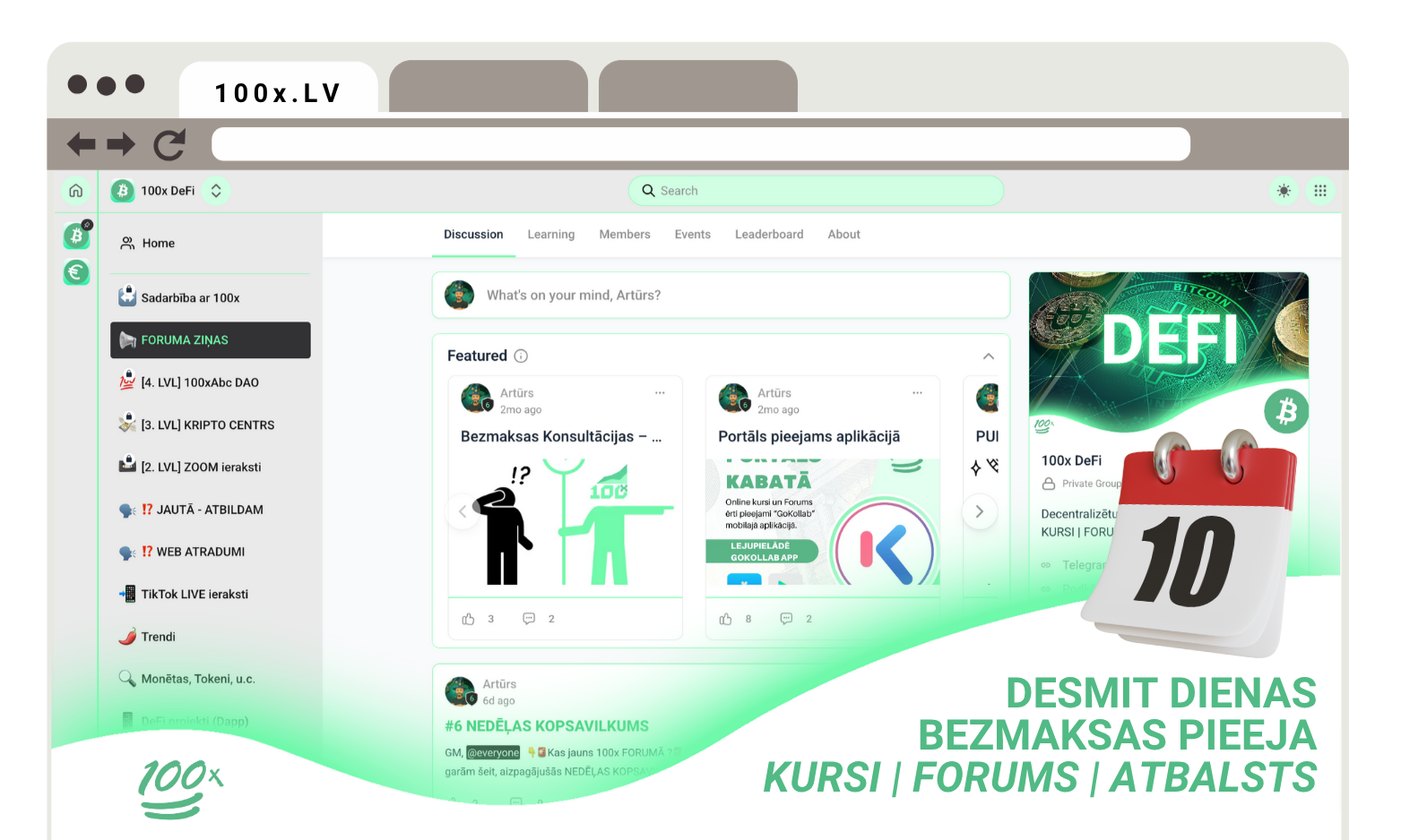 100x forums un kursu portālas
