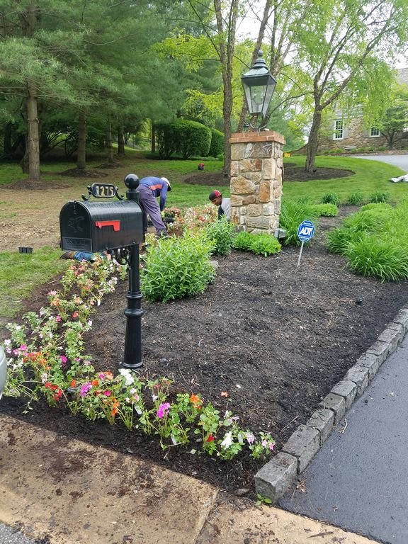 Landscape maintenance in progress